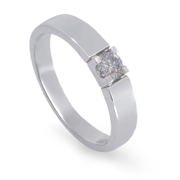 Iselin alliansering i hvitt gull med 0,20 ct diamant - 8501020